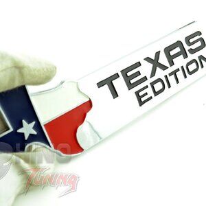 Texas Edition™ Silver Chrome Tailgate Emblem Badge Chevy GMC Ford F-150 250 350